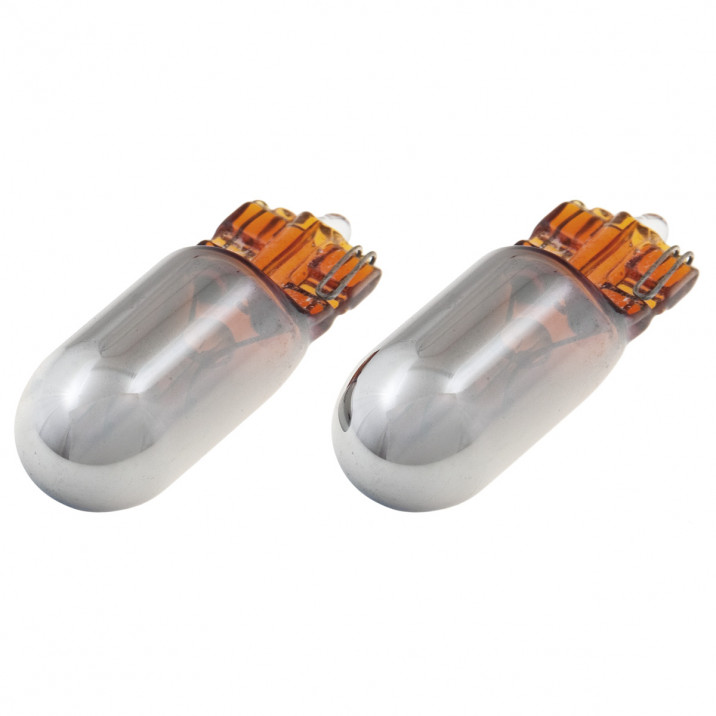 Bulb, capless W2.1 x 9.5d, 12V, 5W, amber/silver
