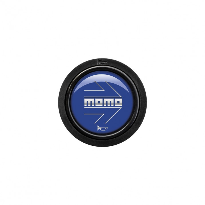 Button, horn, 2 contact, arrow gloss blue, MOMO