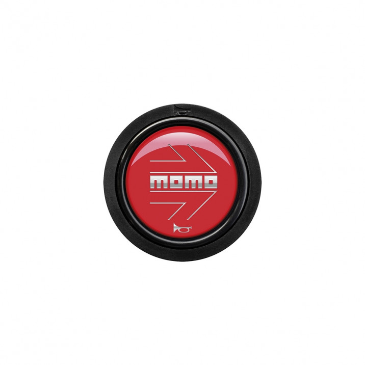 Button, horn, 2 contact, arrow gloss red, MOMO