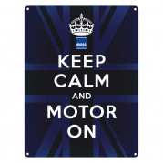 Sign, Keep calm and motor on, vintage, metal