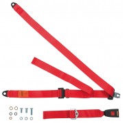 Seat Belt, rear, static, lap & diagonal, red, each