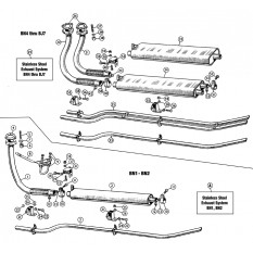 Exhaust System - 100-4, 100-6 & 3000 (BN1, BN2, BN4, BN6, BN7, BT7 & BJ7) (1953-63)