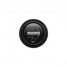 Button, horn, 2 contact, arrow matt black and silver, MOMO