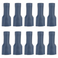 Terminal, female, push on, blue, fully insulated, 6.3mm, pack of 10