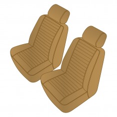 Seat Cover Set, leather, Beige, pair