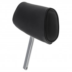 Head Rest, oval section, plain, leather, black