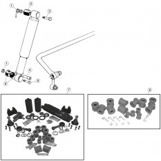 Front Suspension, shock absorber and bushes - E-Type (1971-1975)