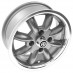 Wheel, Minator, 8 spoke, aluminium, silver/polished rim, bolt-on, 14" x 5.5"