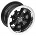 Wheel, Minator, 8 spoke, aluminium, black/polished rim, bolt-on, 10" x 6"